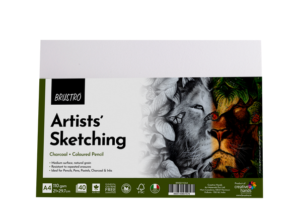 Brustro Artists Sketching Paper 110 GSM A4 Size, Pack of 40 Sheets