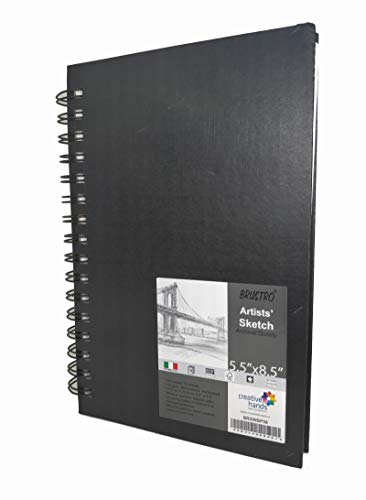 Brustro Artists Wiro Bound Sketch Book, Size 5.5″ x 8.5″ (Inches),156 Pages / 78 Sheets,110 GSM