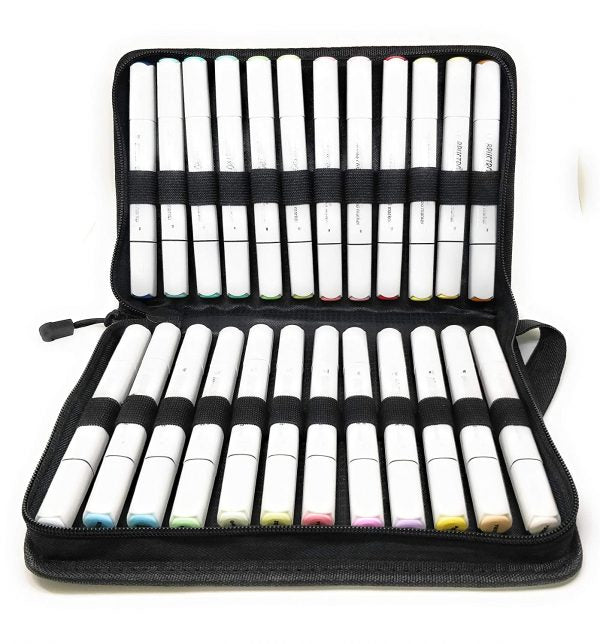 Brustro Twin Tip Alcohol Based Marker Set of 24 (C) in Elegant Marker Wallet