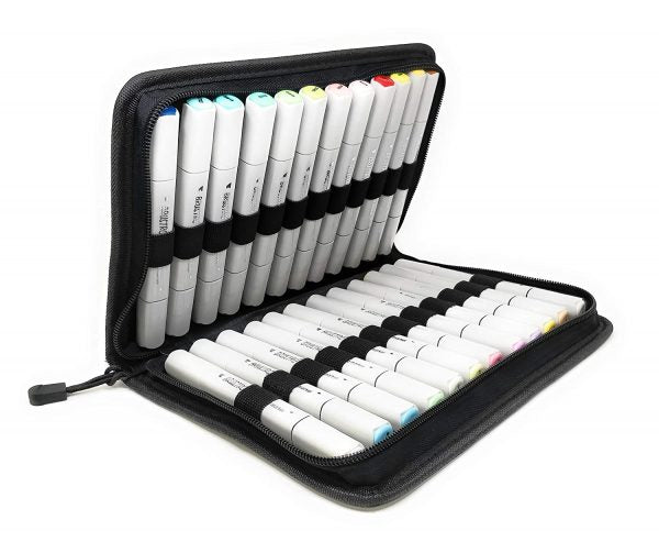 Brustro Twin Tip Alcohol Based Marker Set of 24 (C) in Elegant Marker Wallet