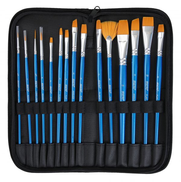 Brustro Synthetic Hair Short Handle Artists’ Brush Set Of 15