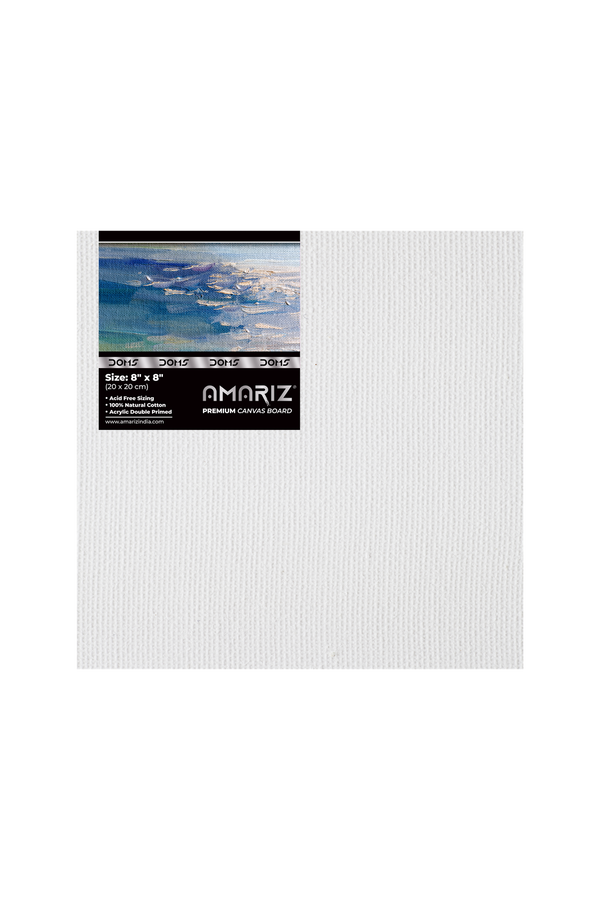 DOMS AMARIZ CANVAS BOARD 8"X8" Pack of 5