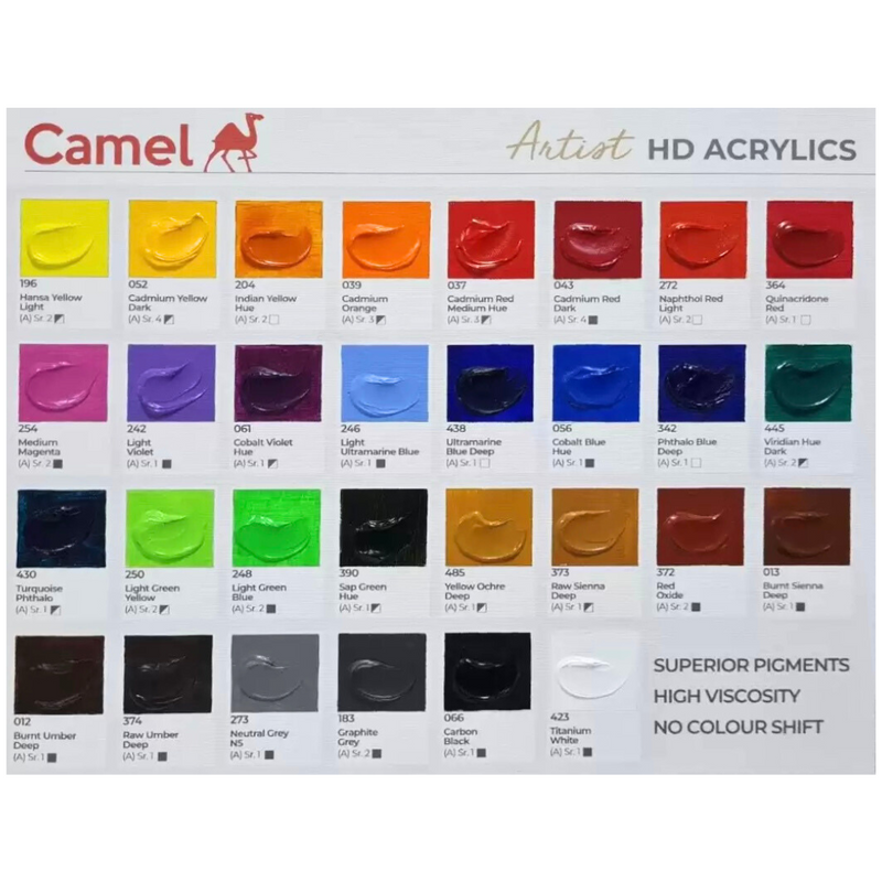 Camel HD Acrylics Colour in Individual Tube of 60ml of Neutral Grey 273