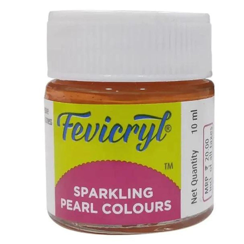 FEVICRYL SPARKLING PEARL COLOURS 10ML-903 ORANGE, Pack of 2