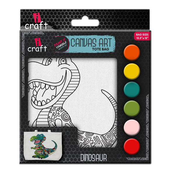 iCraft DIY Canvas Tote  Bag-Dinosaur