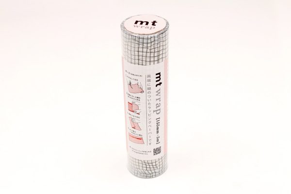 mt Washi Japanese Wrapping paper, Wrinkled grid, 155 mm x 5 mtrs (Pack of 1)