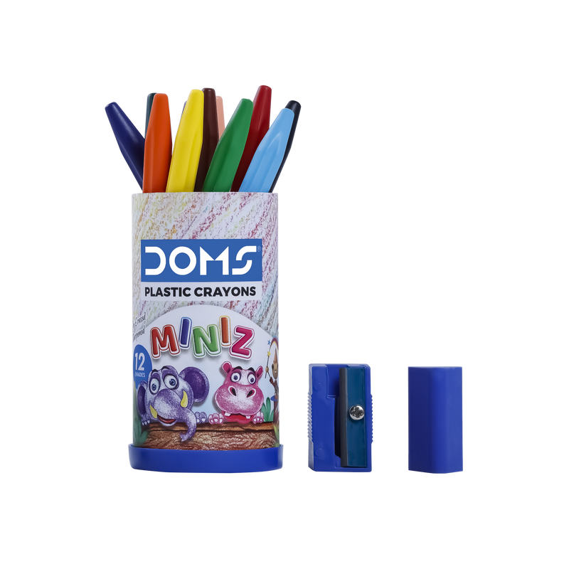 DOMS 12 MINIZ PLASTIC CRAYONS