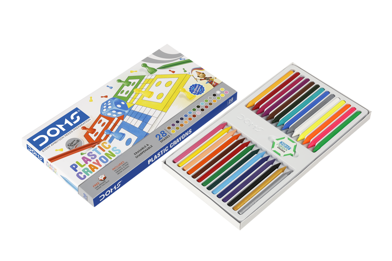 DOMS PLASTIC CRAYON 28 SHADES BOX