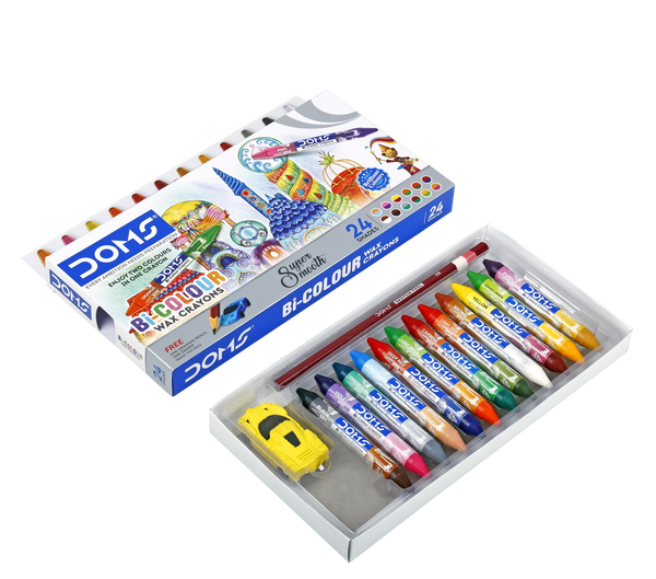 DOMS Bi-colour Wax crayons 24 shades (Set of 1, Multicolor)