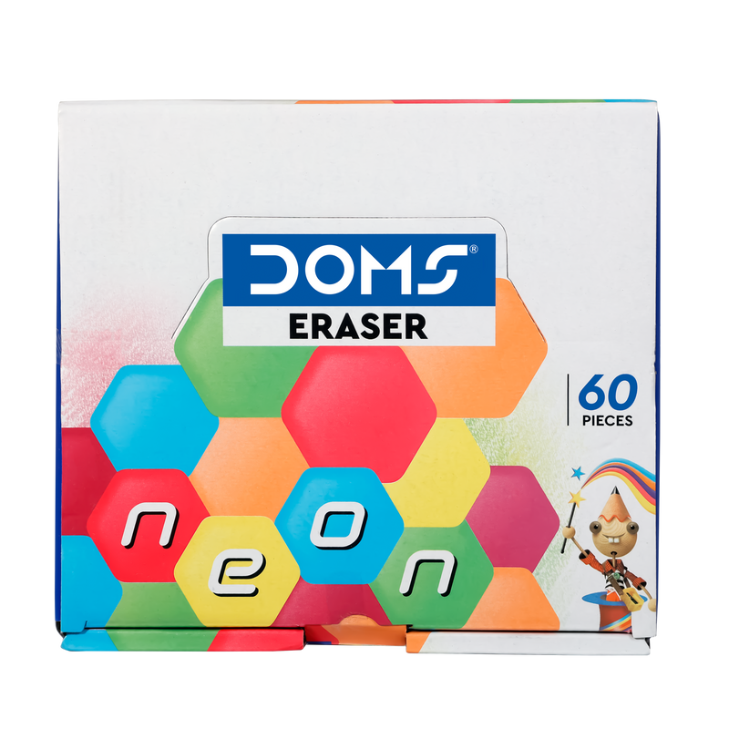 DOMS NEON HEX DUST FREE ERASER 60 PCS