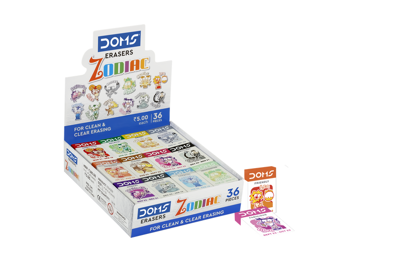 DOMS ZODIAC ERASER BOX OF 36 PIECES