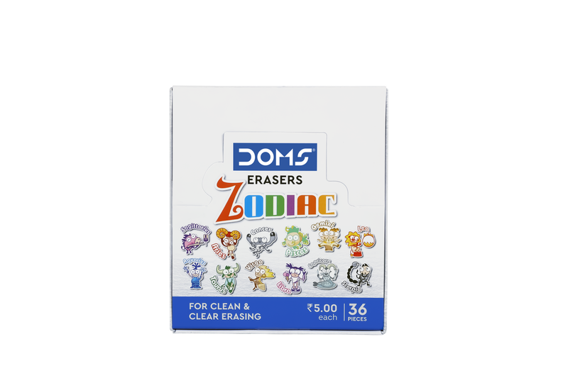 DOMS ZODIAC ERASER BOX OF 36 PIECES