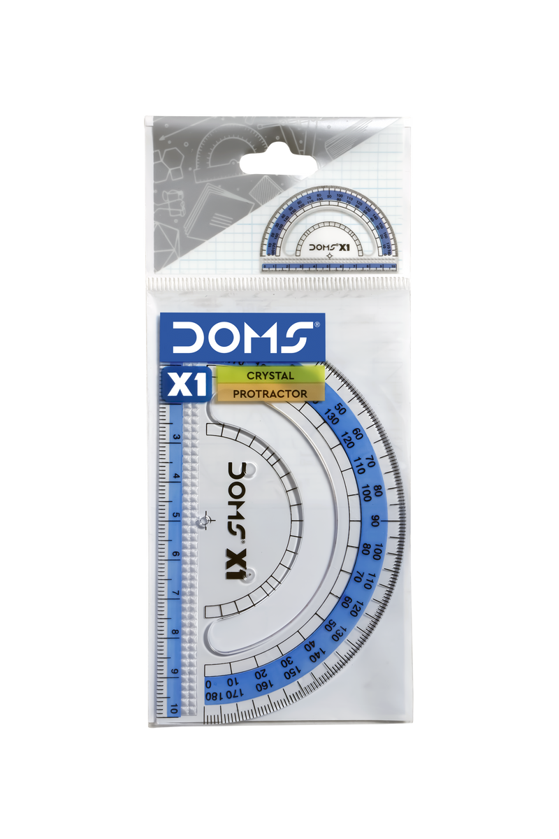 DOMS X1 CRYSTAL PROTRACTOR (PACK OF 20)