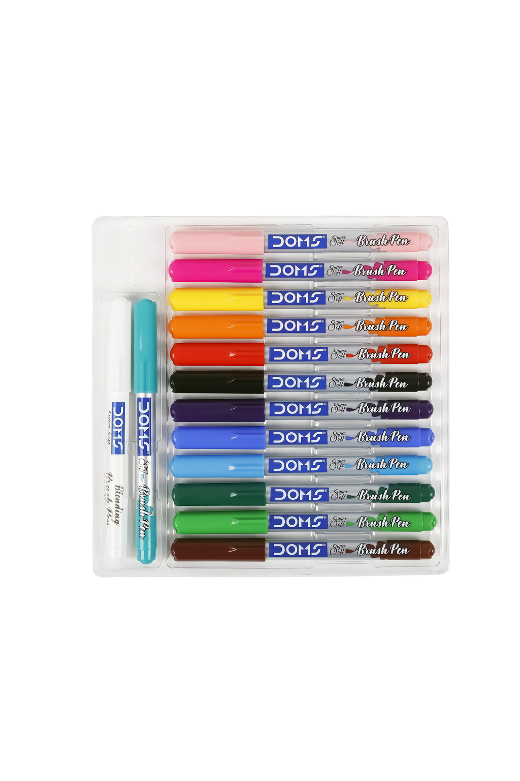 DOMS Soft Tip Multicolour 14Pc Plastic Brush Pens,Line Size0.3MM