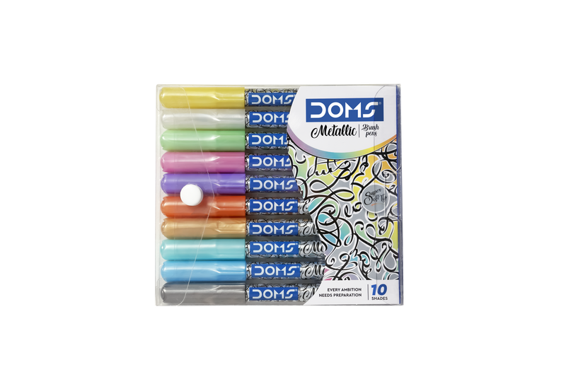 DOMS METALLIC BRUSH PEN 10 SHADES NEW