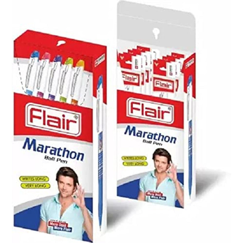 Flair Marathon Ball Pen 10 Pcs Box Set Blue