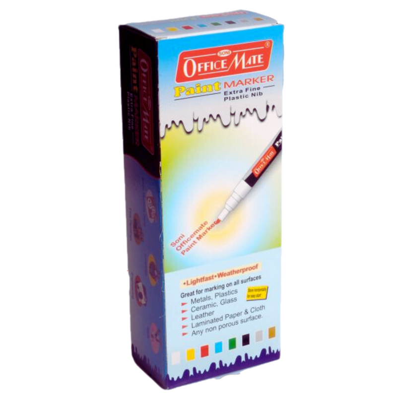 Soni Officemate Fine Tip Paint Markers - Pack of 24