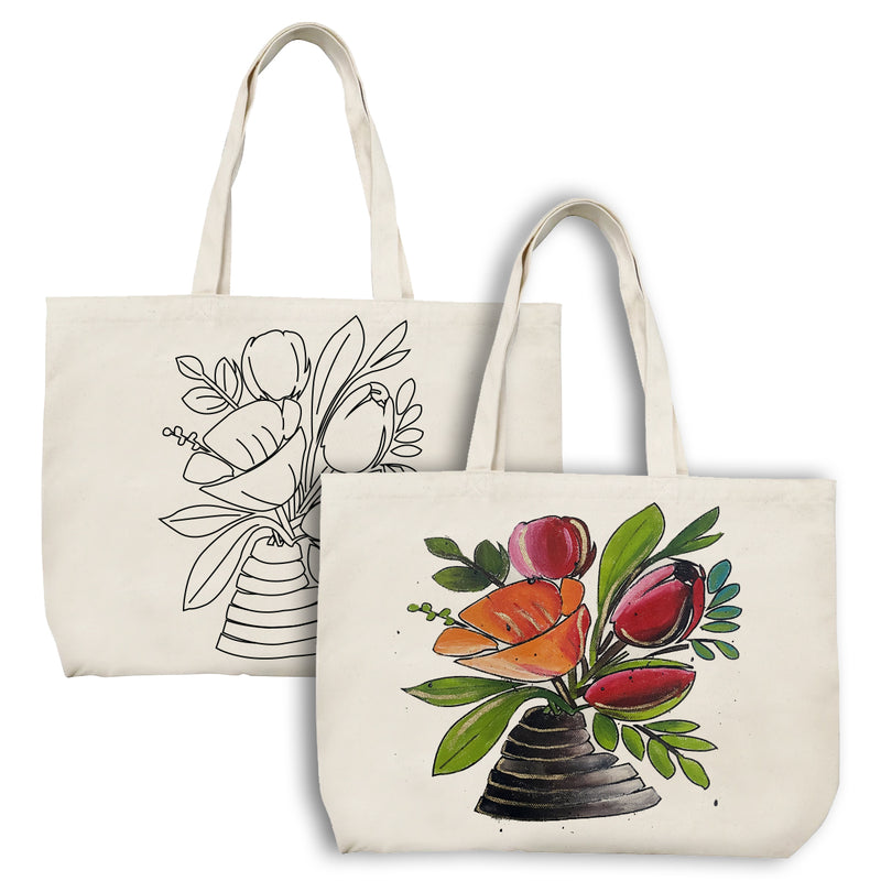 iCraft DIY Canvas Tote  Bag-Flower Pot