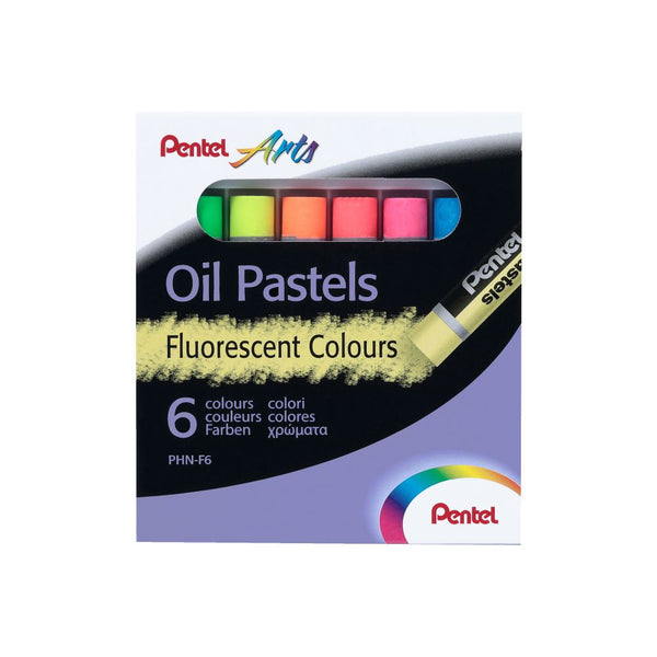 Pentel PHN F6 OIL PASTEL FLUORESCENT 6 COLOR SET