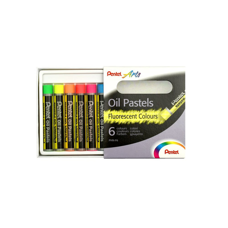 Pentel PHN F6 OIL PASTEL FLUORESCENT 6 COLOR SET