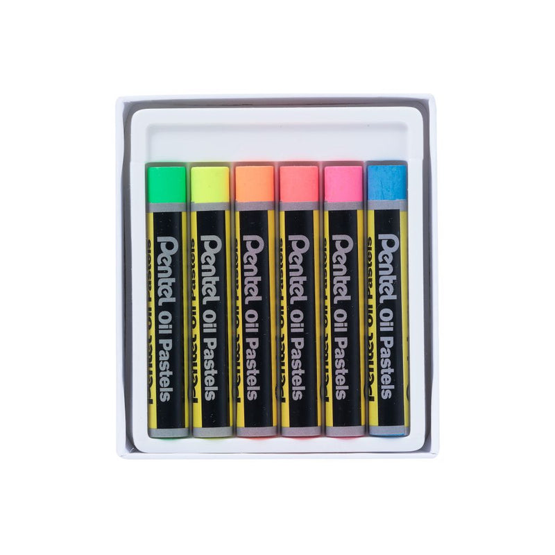 Pentel PHN F6 OIL PASTEL FLUORESCENT 6 COLOR SET