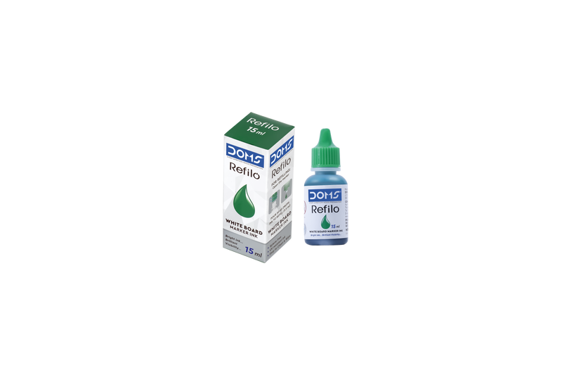 DOMS REFILO WHITE BOARD MARKER INK GREEN 15 ML (PACK OF 2)