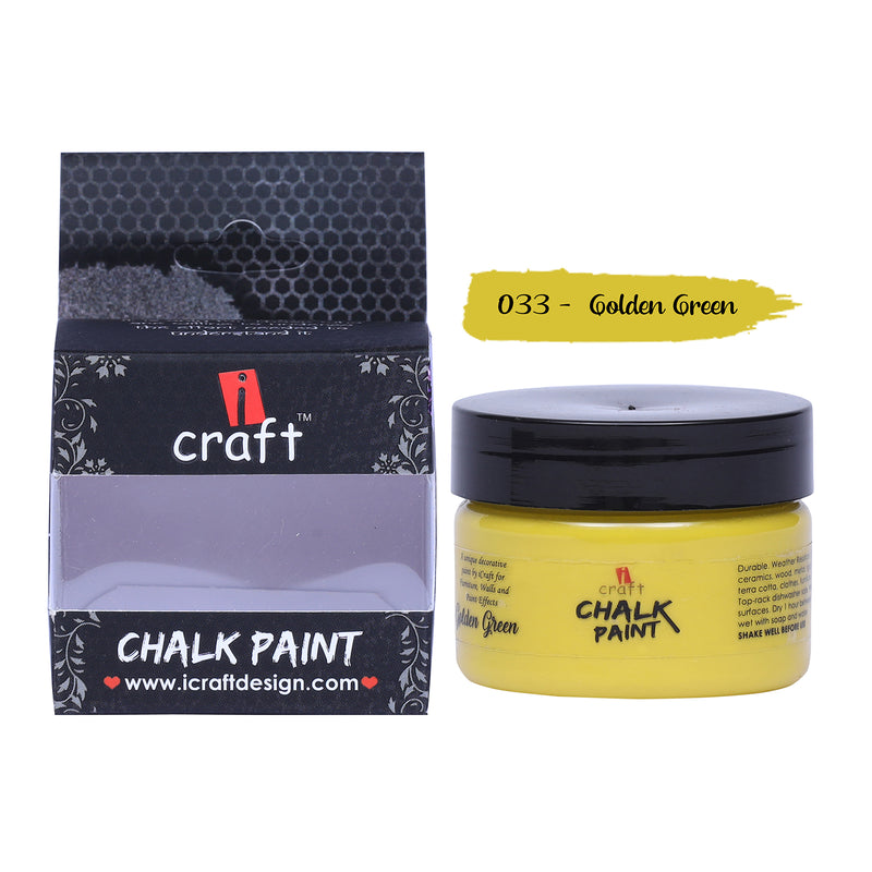 iCraft Chalk Paint -Golden Green, 50ml