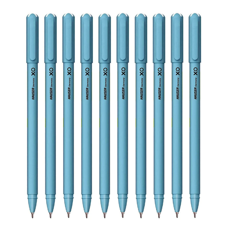 Hauser XO Ball Pen | Tip Size 0.6 mm | Blue, Box Pack of 1 x 10 Pcs