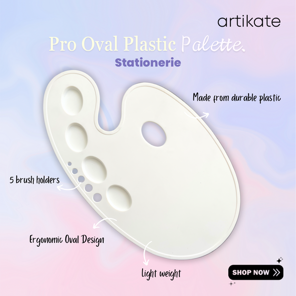 Stationerie Pro Oval Plastic Palette