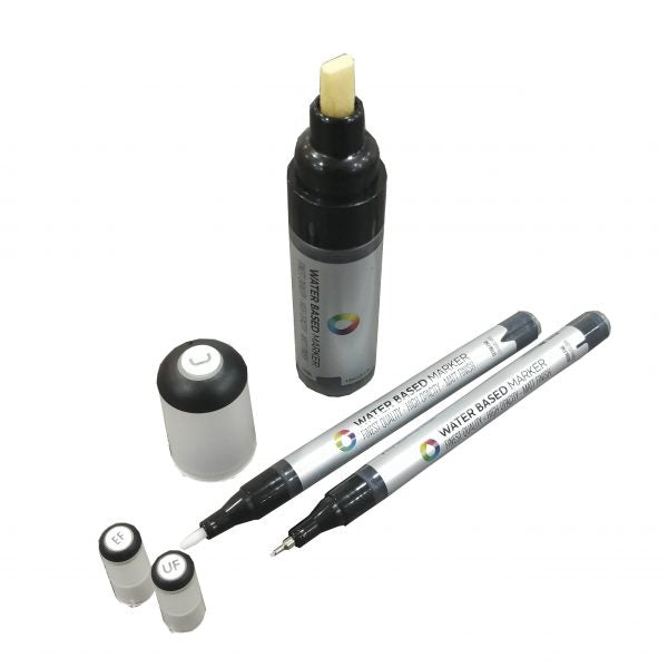 MTN (Spain) Acrylic Marker Black Set of 3 (8 mm,1.2 mm & 0.8 mm Tips)