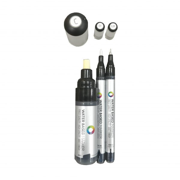 MTN (Spain) Acrylic Marker Black Set of 3 (8 mm,1.2 mm & 0.8 mm Tips)