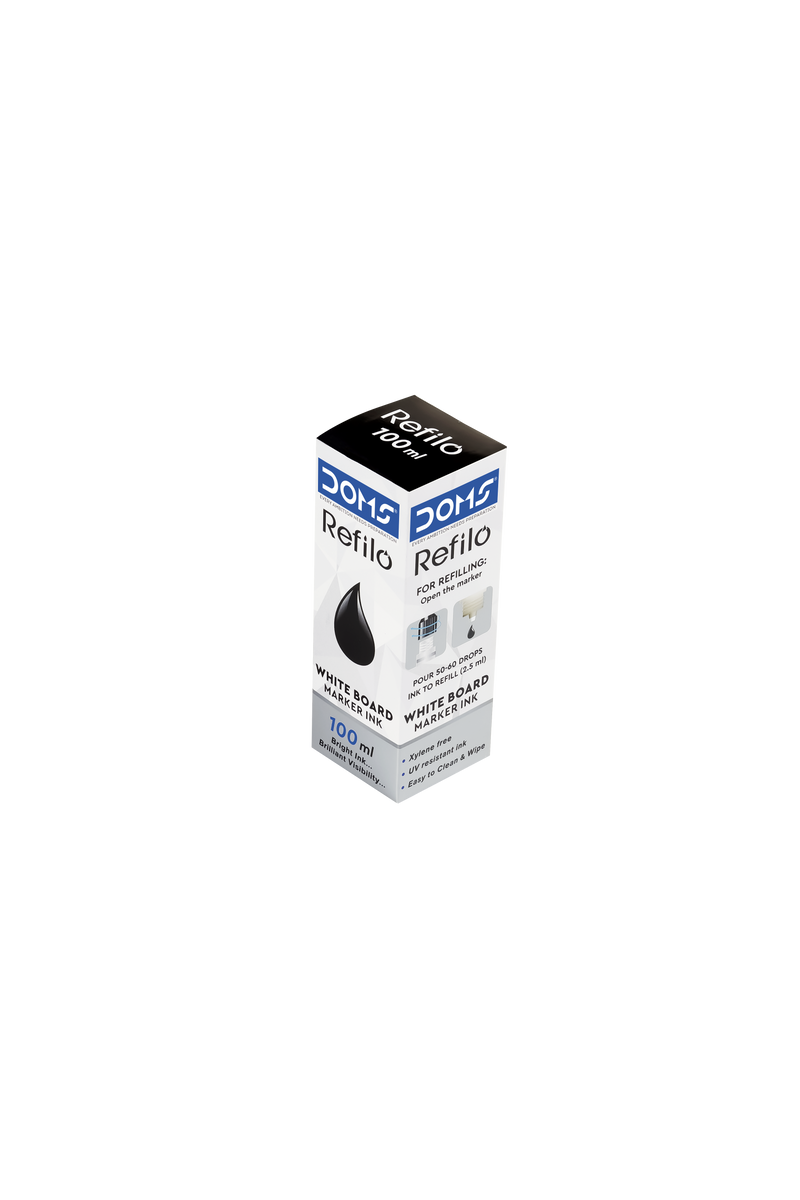 DOMS REFILO WHITE BOARD MARKER INK BLACK 100 ML