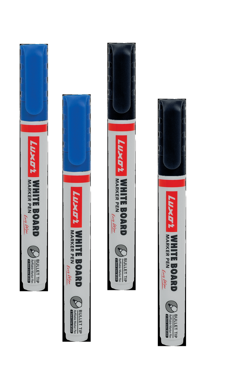 Luxor 1223-C1 WB MARKER PK OF 4(2BLUE+2BLACK)