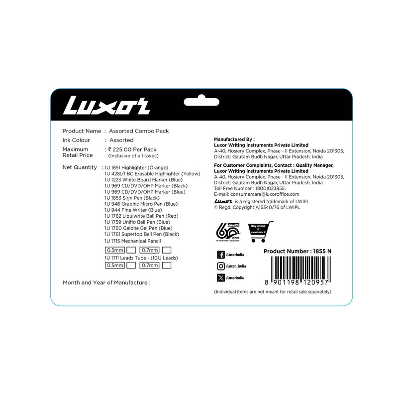 Luxor 1855N ASSORTED COMBO PACK II (LWIPL)