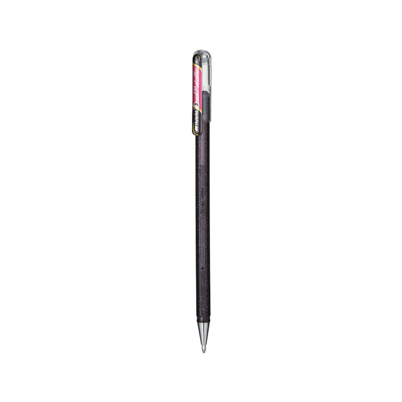 Pentel K110-DAX Hybrid Dual Metallic Gel Roller Pen- Black+Metallic Red