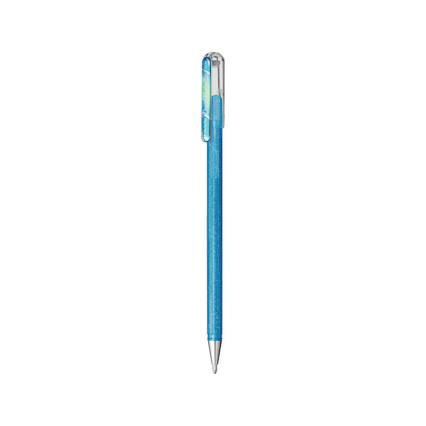 Pentel K110-DMNX Hybrid Dual Metallic Gel Roller Pen - Blue Grey/Metallic Blue & Silver