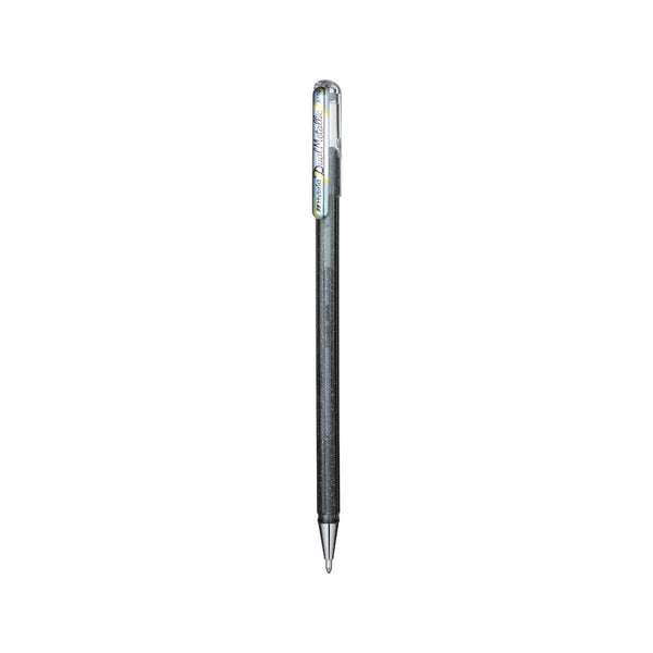 Pentel K110-DZX Hybrid Dual Metallic Gel Roller Pen- Silver