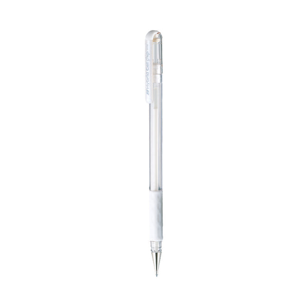 Pentel K118-LW Hybrid Gel Grip Gel Roller Pen -Pastel White