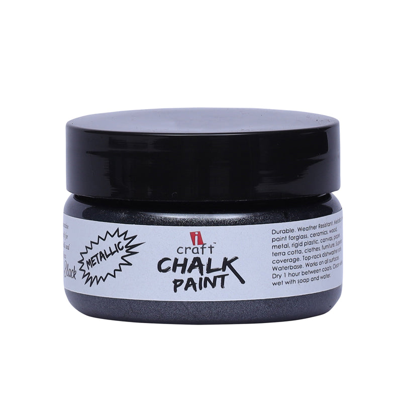 iCraft Metallic Chalk Paint 60ml-Charcoal Black