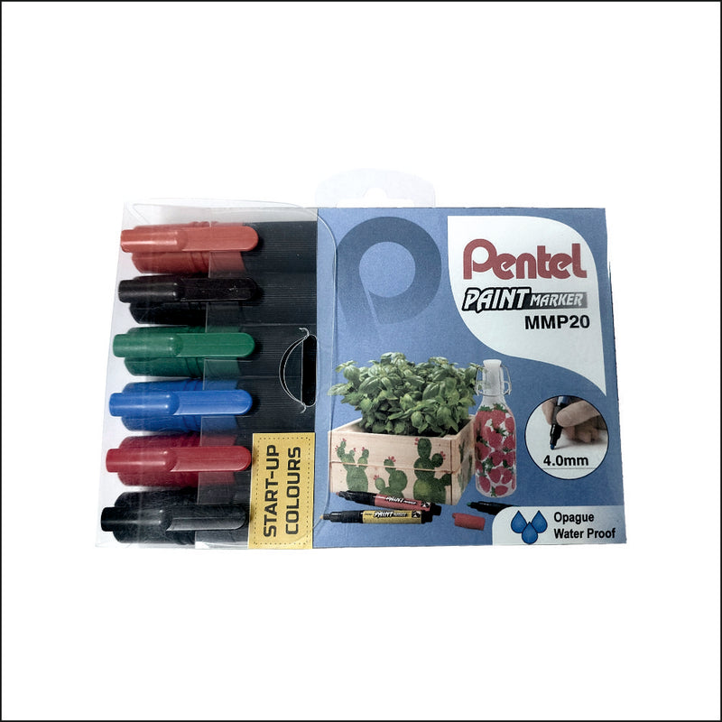 PENTEL MMP20 PAINT MARKER (START-UP COLOUR)- 6PC SET