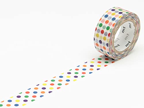 mt Washi Japanese Masking Tape Kids Series, Shade -Colorful Dot ,15 mm x 7 mtrs (Pack of 1)