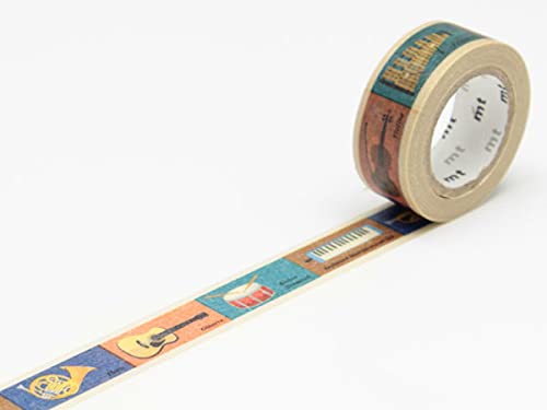 mt Washi Japanese Masking Tape Kids Series,Shade -Instrument ,15 mm x 7 mtrs (Pack of 1)