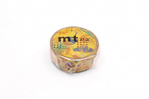 mt Washi Japanese Masking Tape EX Series, 15 mm x 7 mtrs Shade -Orange juice