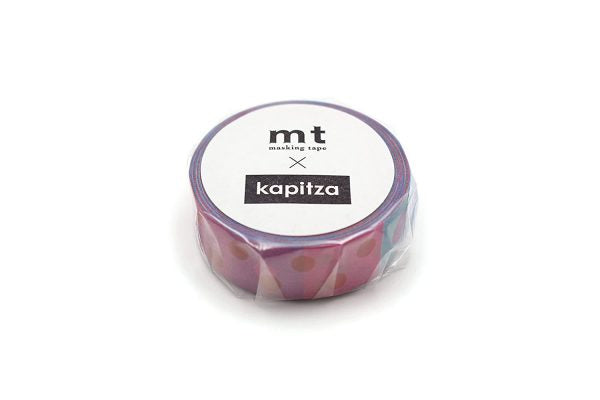 mt Washi Japanese Masking Tape , 15mm x 7 mtrs Shade – Kapitza Polka Dot Vivid (Pack of 1)