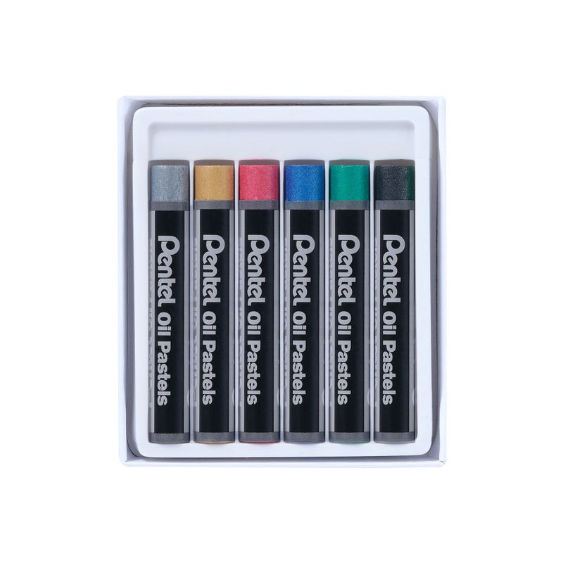 Pentel PHN M6 OIL PASTEL METALLIC 6 COLOR SET