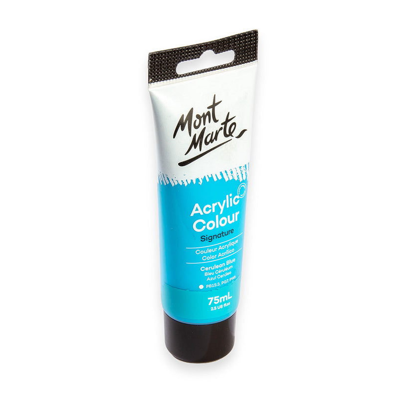 Monte Marte Acrylic Colour Paint Signature 75ml (2.5 US fl.oz) Tube - Cerulean Blue