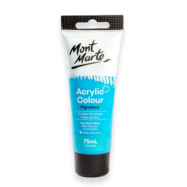 Monte Marte Acrylic Colour Paint Signature 75ml (2.5 US fl.oz) Tube - Cerulean Blue