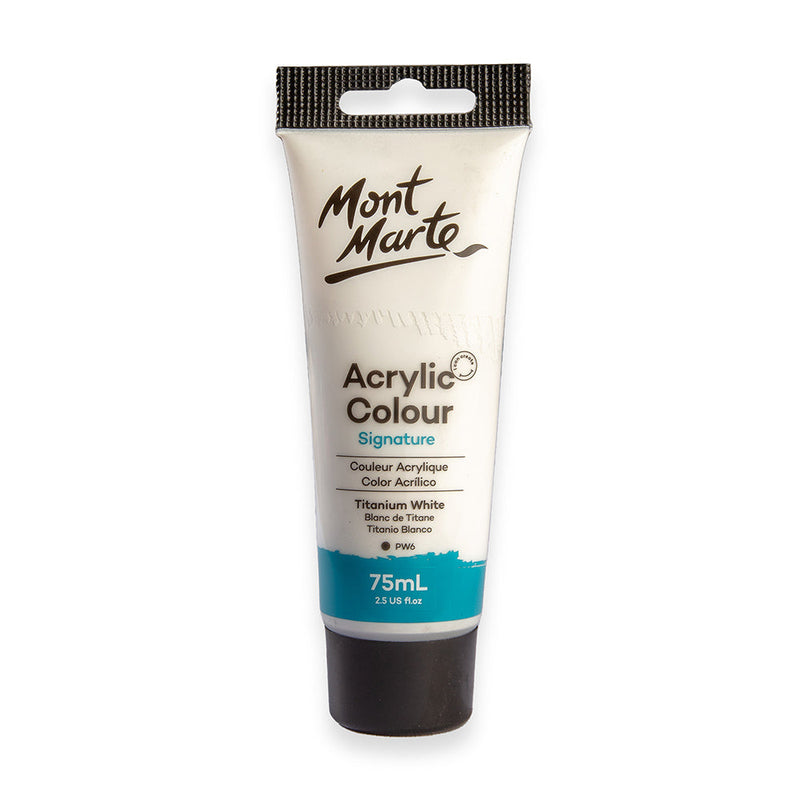 Monte Marte Acrylic Colour Paint Signature 75ml (2.5 US fl.oz) Tube - Titanium White