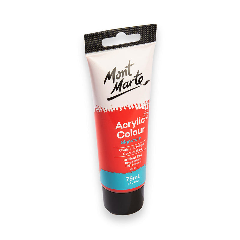 Monte Marte Acrylic Colour Paint Signature 75ml (2.5 US fl.oz) Tube - Brilliant Red