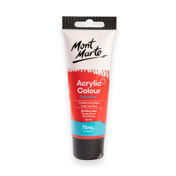 Monte Marte Acrylic Colour Paint Signature 75ml (2.5 US fl.oz) Tube - Brilliant Red